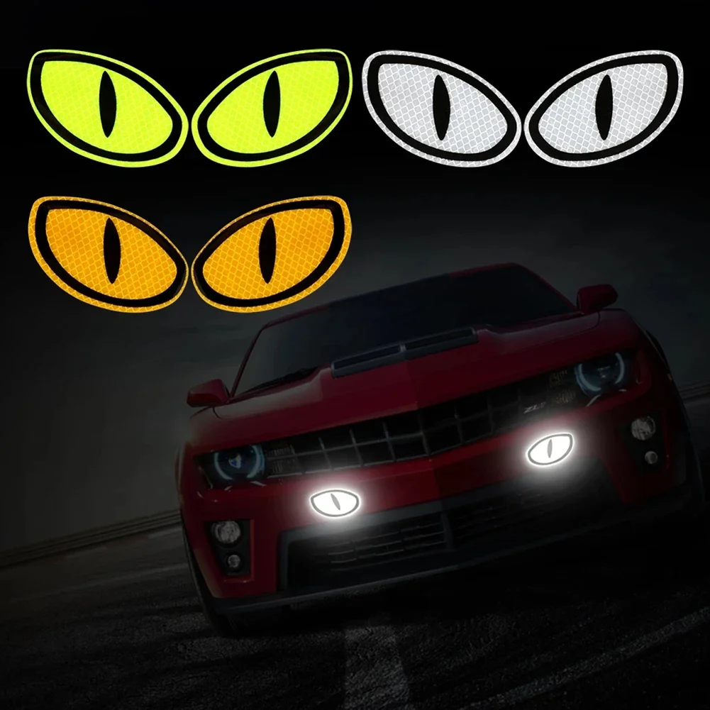 Warning Car Reflective Safety Tape Sticker Cat-eye Reflective Sticker 2Pcs Car Sticker Reflective Strips Auto Truck Motorcycle