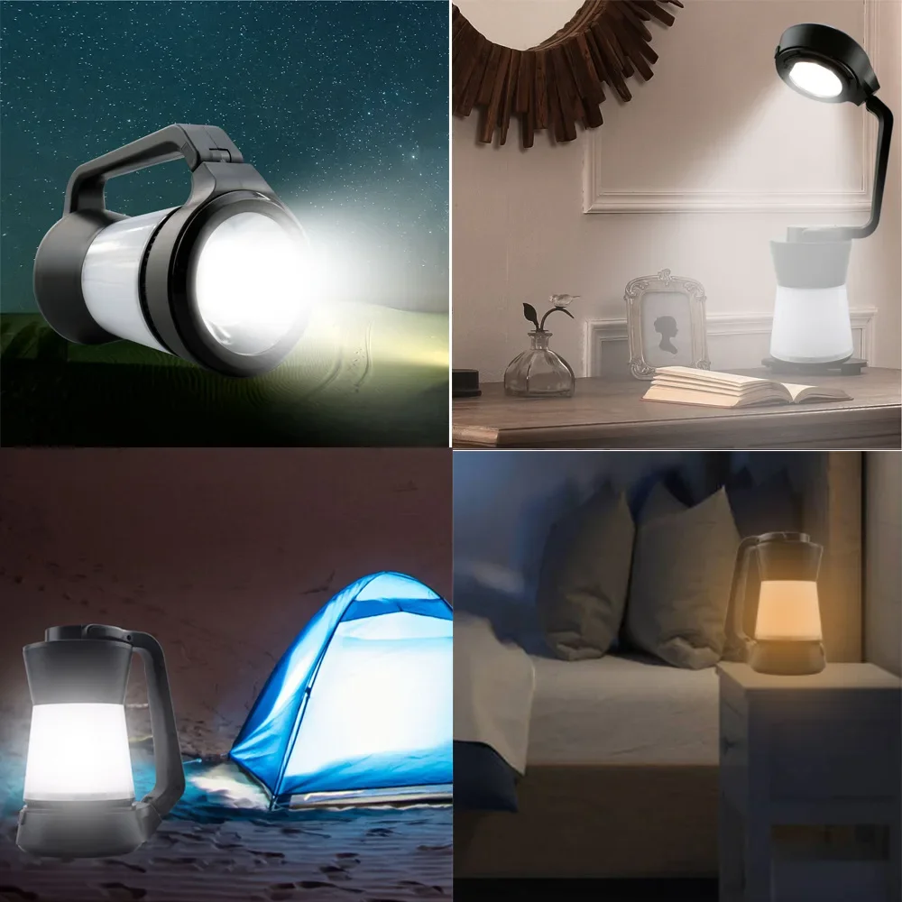 New LED Ultra-bright Lights, Dual-color, Camping Lights Tent Outdoor USB Charging Chandelier Flashlight