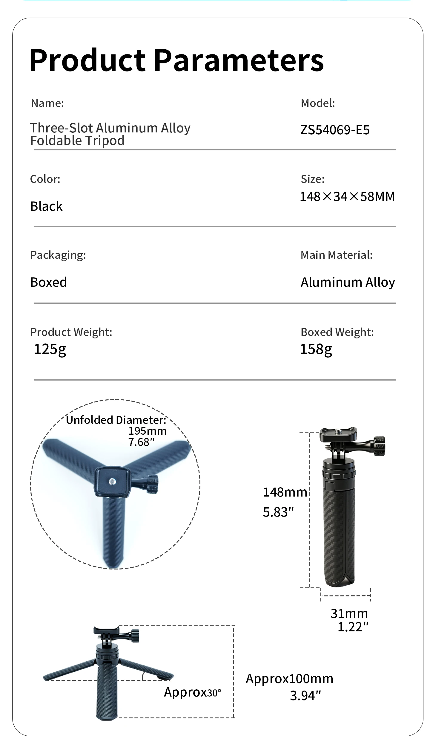 Tragbares Magnetisches Stativ 1/4 Faltbarer Handgriff für DJI Osmo Pocket 4 3 Gimbal Vlog Ein-Knopf-Schnellaufbau Leichtgewichtig Rutschfest – Detail 14