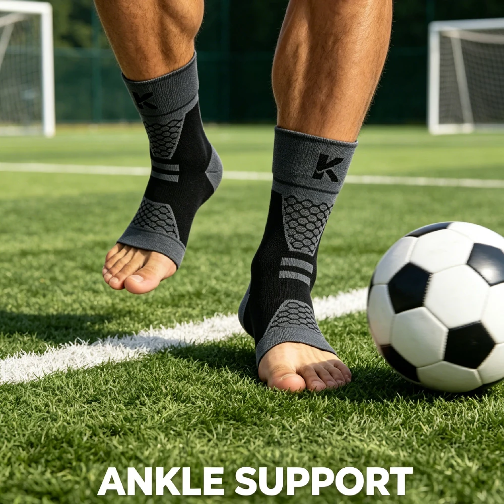 1Pair Ankle Brace Compression Sleeve,Comfort Compression Socks for Men & Women To Ease Swelling, Plantar Fasciitis & Sprain Pain