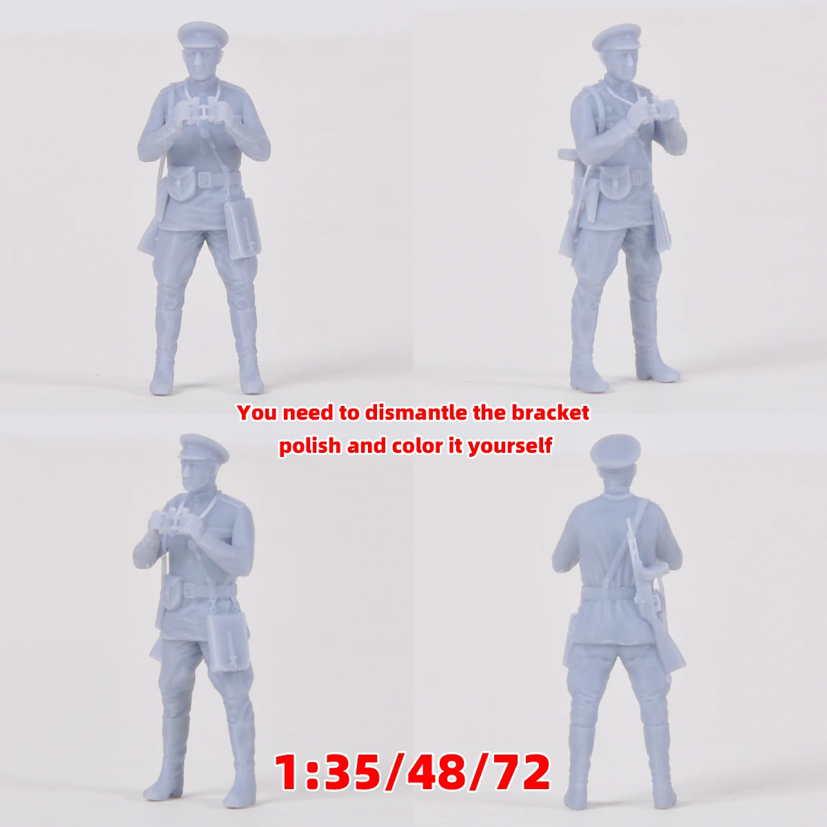 Maßstabsgetreuer Miniaturmodellbausatz, sowjetische Soldaten, Offiziere, Set, Militär, zum Zusammenbauen, unbemalte Figuren, Diorama, 1939–1945, 6 Stück, 1/35, 1/48, 1/72 – Detail 5