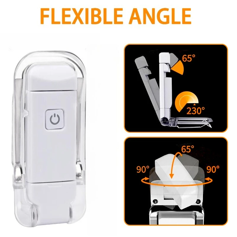 

Mini Light Reading Clip Light LED Small Night Light USB Charging Adjustable Brightness Eye Protection Portable