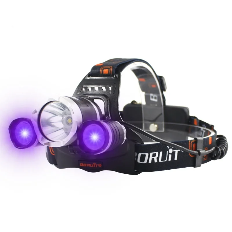 

Boruit Rj-3000 Purple Scorpion waterproof headlamp USB charging hunting lamp 5000LM research banknote headlamp