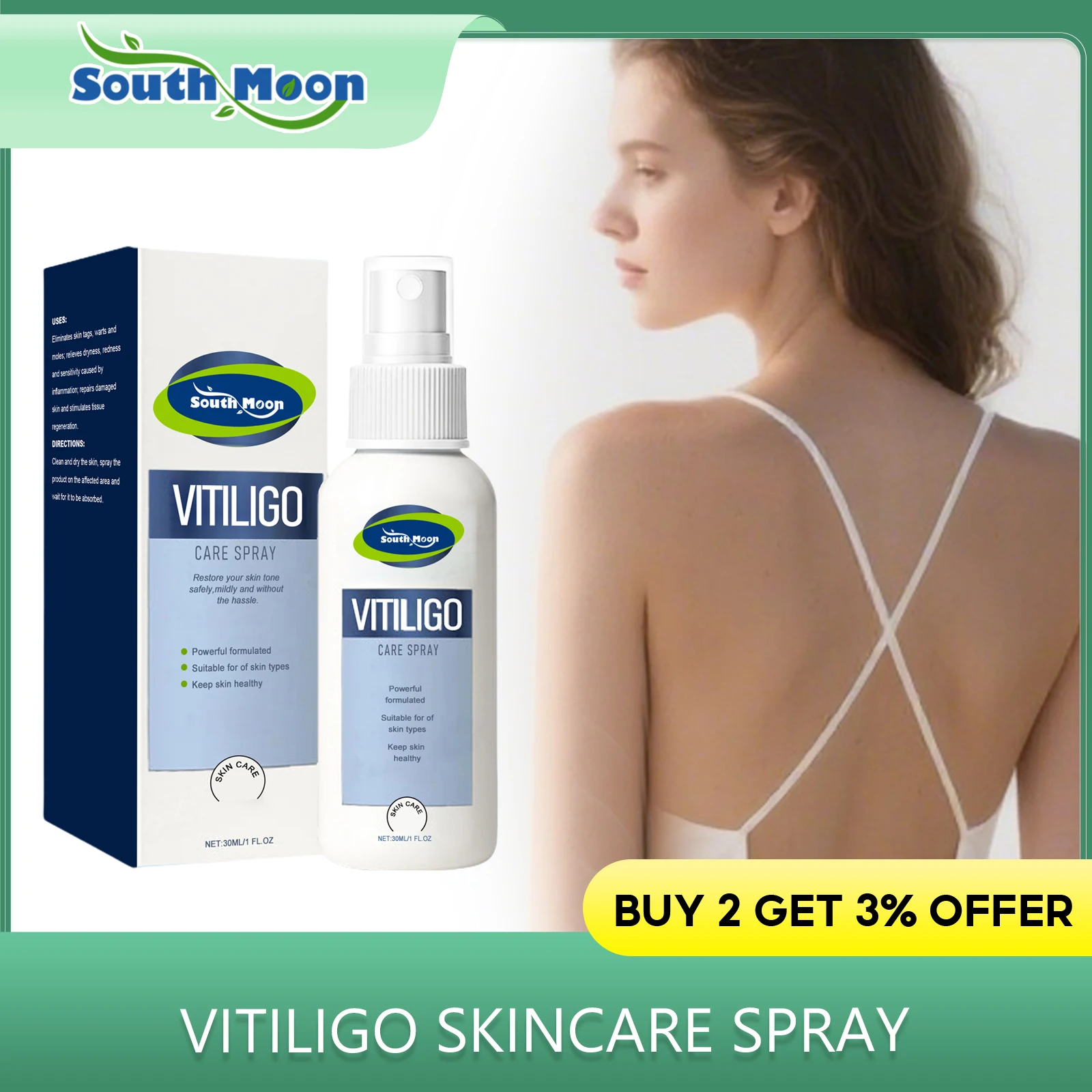 Vitiligo Removal Spray Reduce White Spots Improves Skin Pigmentation Anti Melanin Moisturize Leukoplakia Treatment Health Care