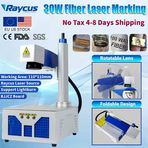 NEW 30W Raycus Laser Marking Machine Foldable Integrated Laser Engraver Gold Silver Ring Jewelry Marking