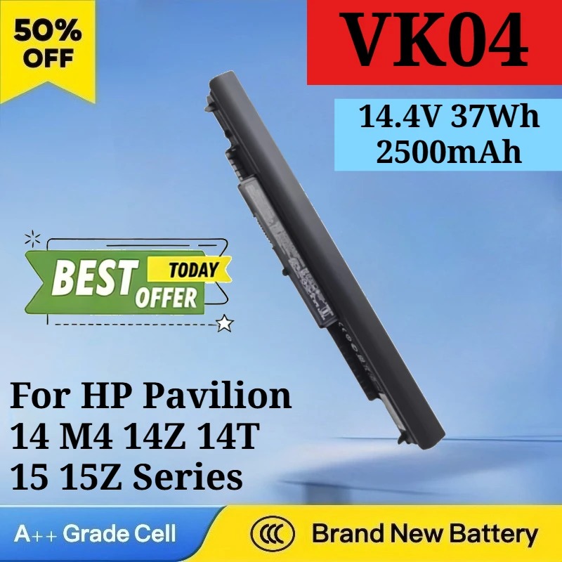 

VK04 14.4V 37Wh 2500mAh Laptop Battery for HP Pavilion 14 M4 14Z 14T 15 15Z Series TPN-Q113 Q114 Q115 242 G1 G2 HSTNN-YB4D DB4D