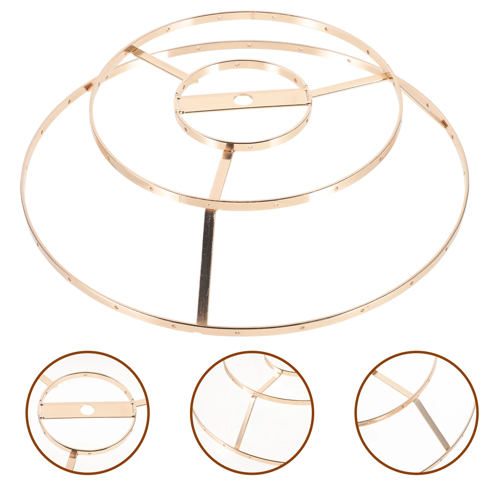 

DIY Chandelier Accessories 25cm Double Triple Tier Metal Lampshade Frames Golden Silver Color Crystal Stand Lighting Attachments