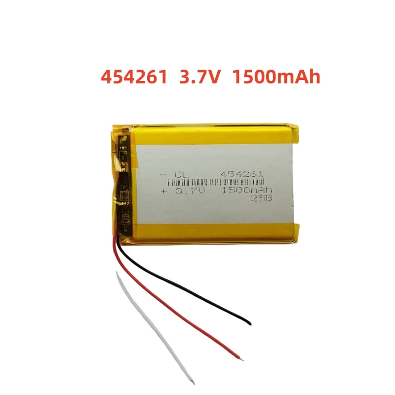 3.7V 1500mAh Li-Polymer Replacement Li Lipo Battery 454261 JST 2Pin 1.0/1.25/1.5/2.0/2.54mm Connector For GPS Camera LED