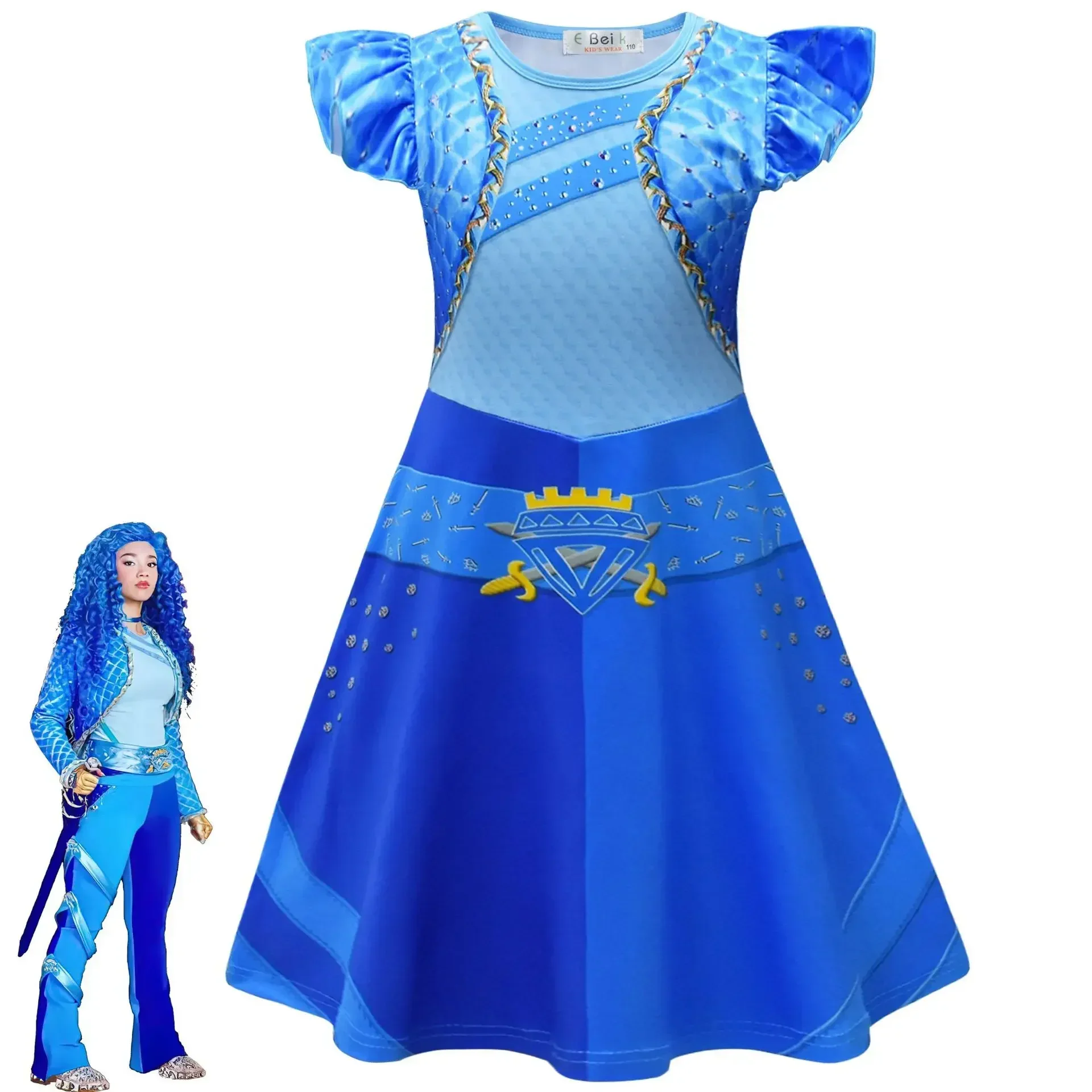 Descendants 4 Cosplay Costume for Kids The Rise of Chloe Blue Chloe Dress Up the Queen of Hearts Bridget Pink Party Birthday Gif