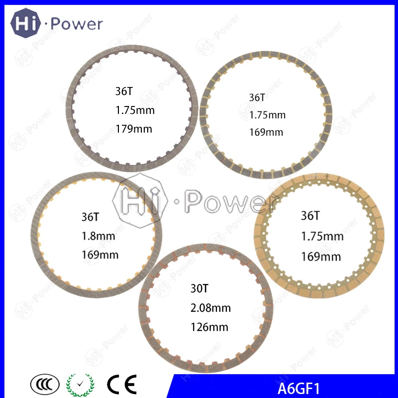 A6GF1 A6GF2 Transmission LOW REVERSE / Single Sided Friction Plate External Spline 3-5 Reverse 09-up Gearbox Disc Kit