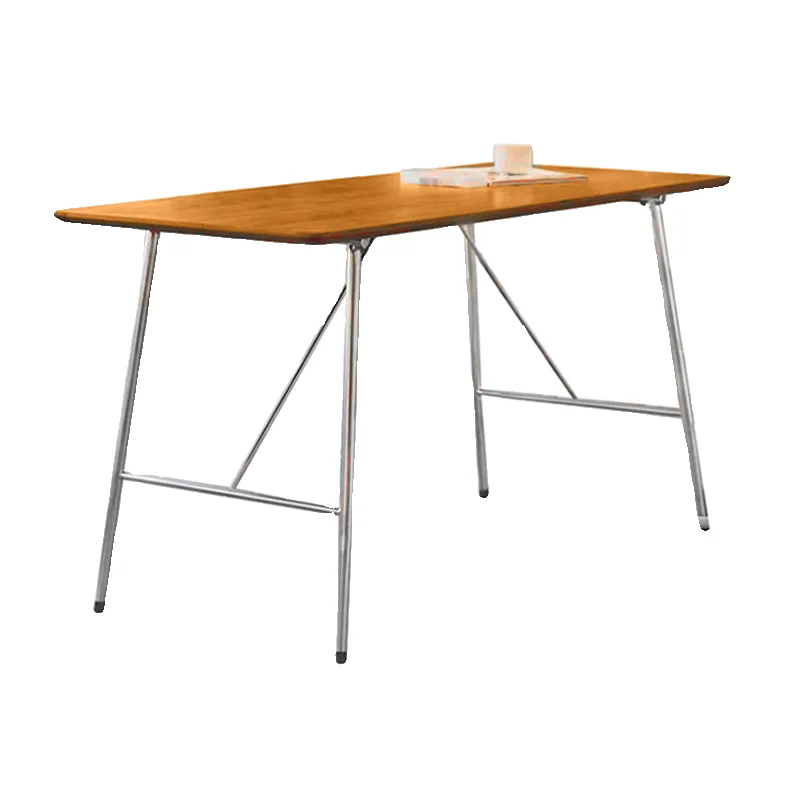 Stainless steel dining table study writing desk simple rectangular conference computer desk