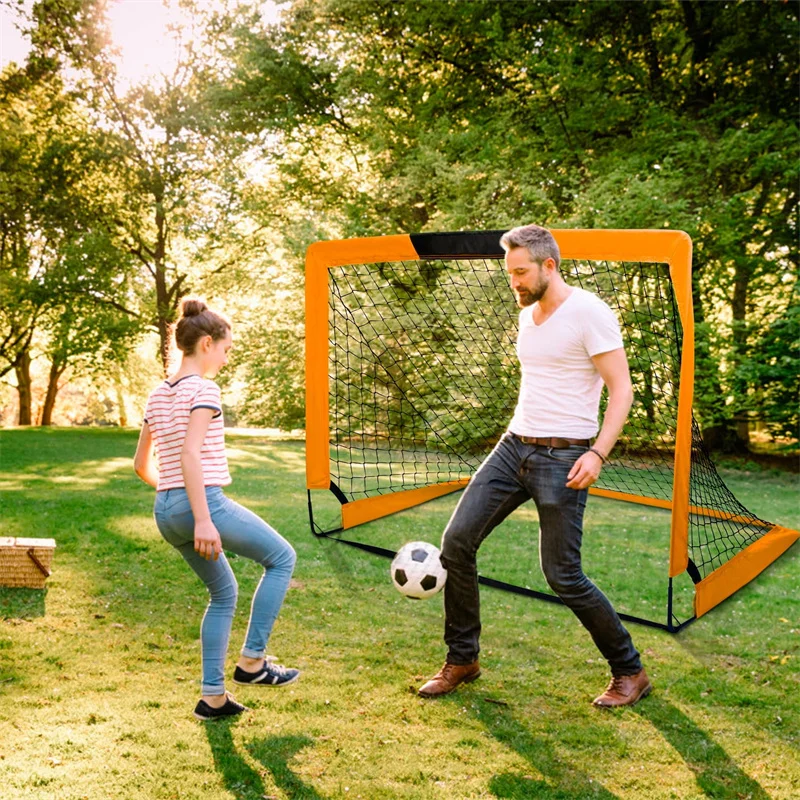 هدف كرة القدم المحمول في الفناء الخلفي، معدات التدريب الخارجية القابلة للطي #3