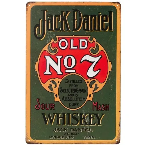 Jack Daniel Old No. 7 Placa de Metal Decorativa 7 Sour Mash Whiskey
