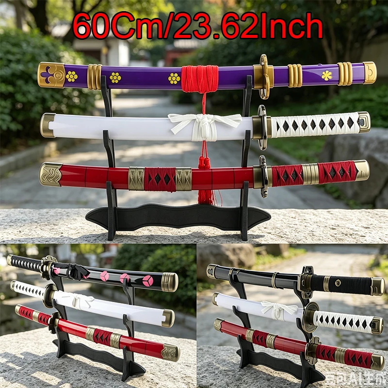 Espadas Katana Hechas a Mano de 60 cm, Espadas Samurai de Anime Japonés para Cosplay, Shusui Enma Kitetsu