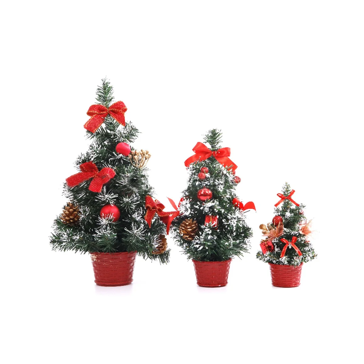 Mini Tabletop Tree Home Christmas Small Desktop Decoration Party Ornament Family,Red