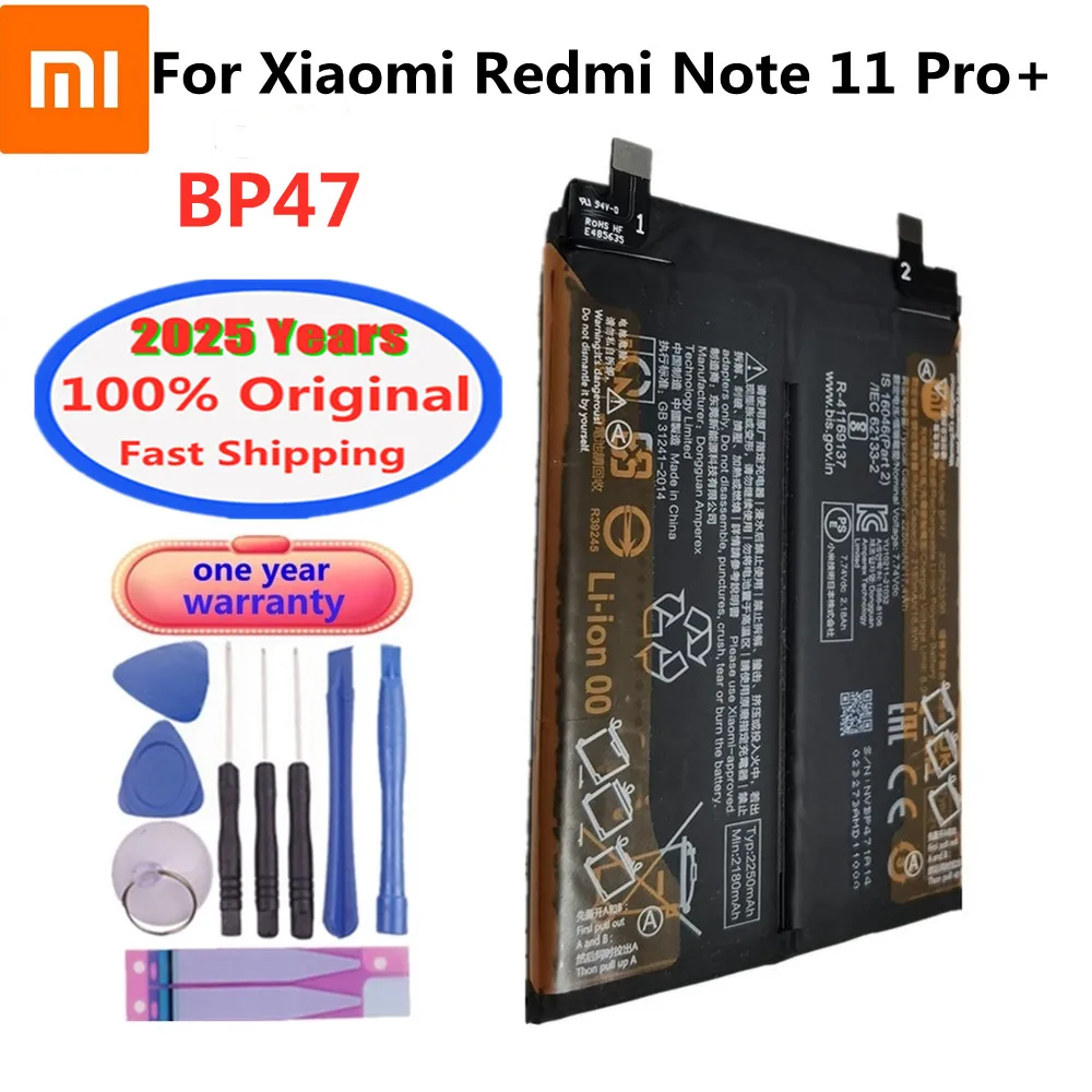 2025 Years 4500mAh Original BP47 Battery For Xiaomi Redmi Note 11 Pro+ note11pro+ / Redmi Note 11Pro Plus Phone Batteries