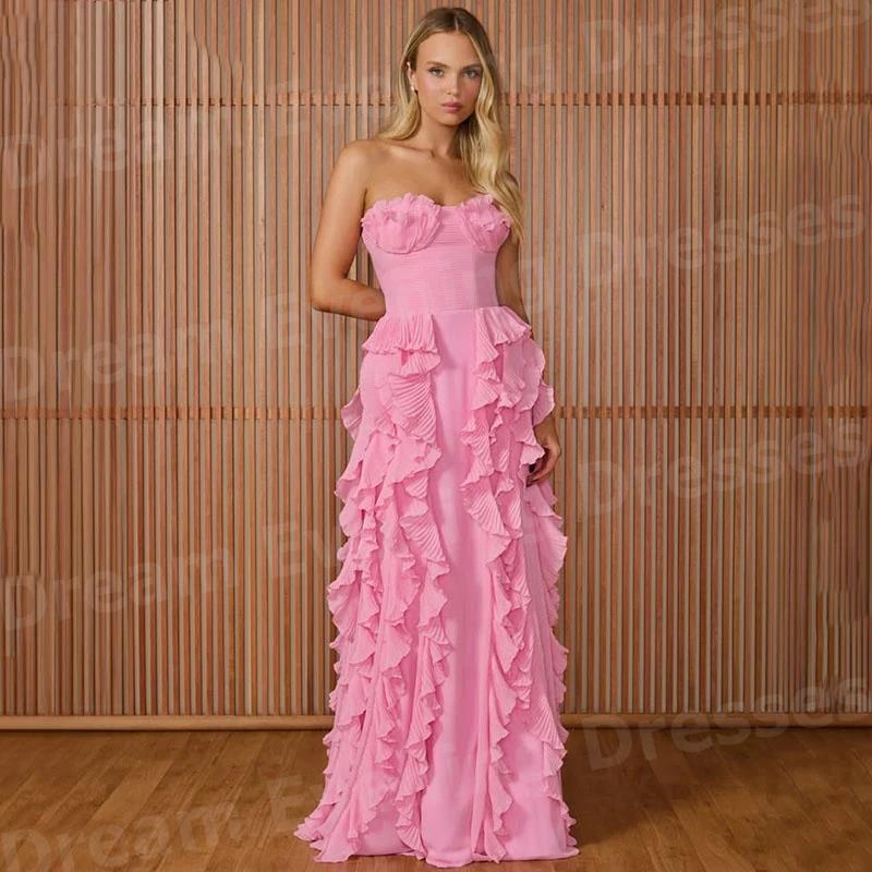 

Charming Pink Mermaid Women's Evening Dresses Sweetheart Party Customized Prom Gowns Sleeveless Backless فساتين للمناسبات الخاصة