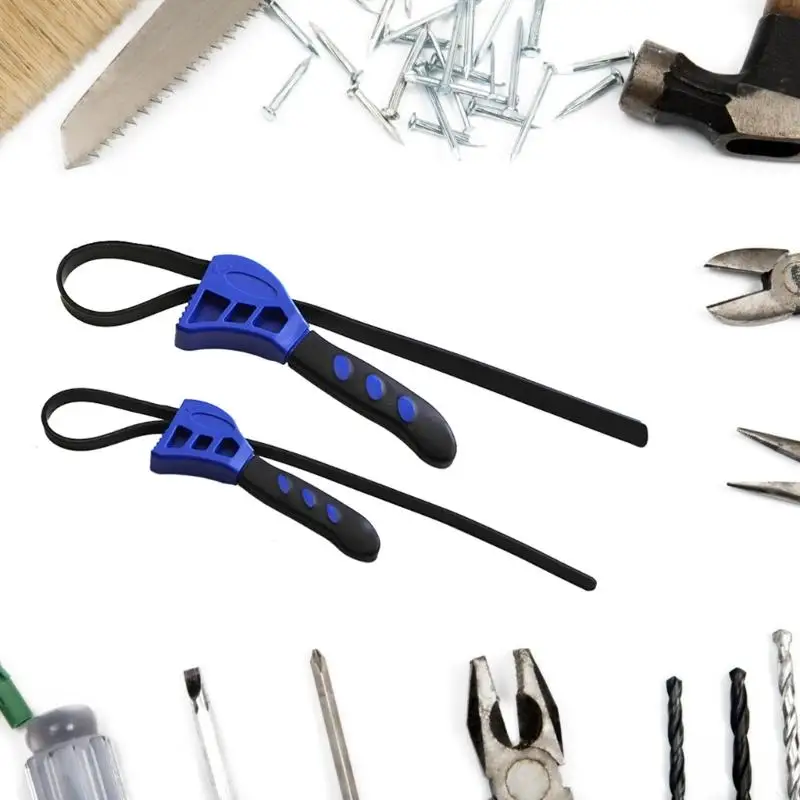 N58C 2PCS Cờ lê dây đeo cao su Bộ lọc dầu Cờ lê Bộ lọc Cờ lê Bộ công cụ cờ lê có thể điều chỉnh đa chức năng