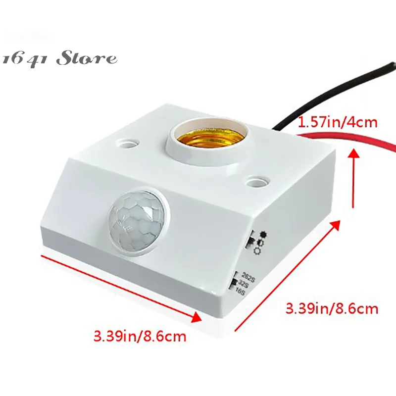 1pc AC85-265V Automatic Human Body Infrared IR Sensor Lamp Holder LED Bulb Light E27 Base PIR  Detector Wall Lamp Holder Socket