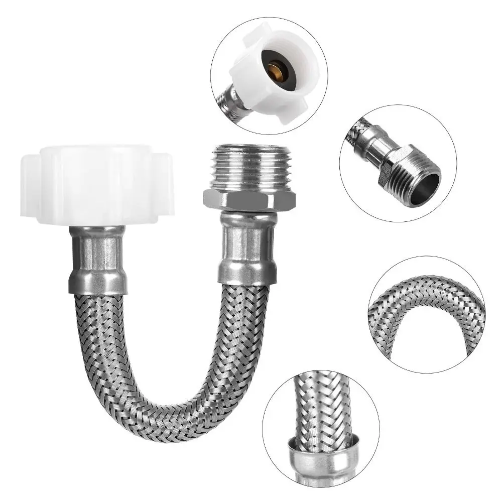 Stainless Steel Toilet Tank 7/8 Female Hose Extension Connector Toilet Supply 6inch