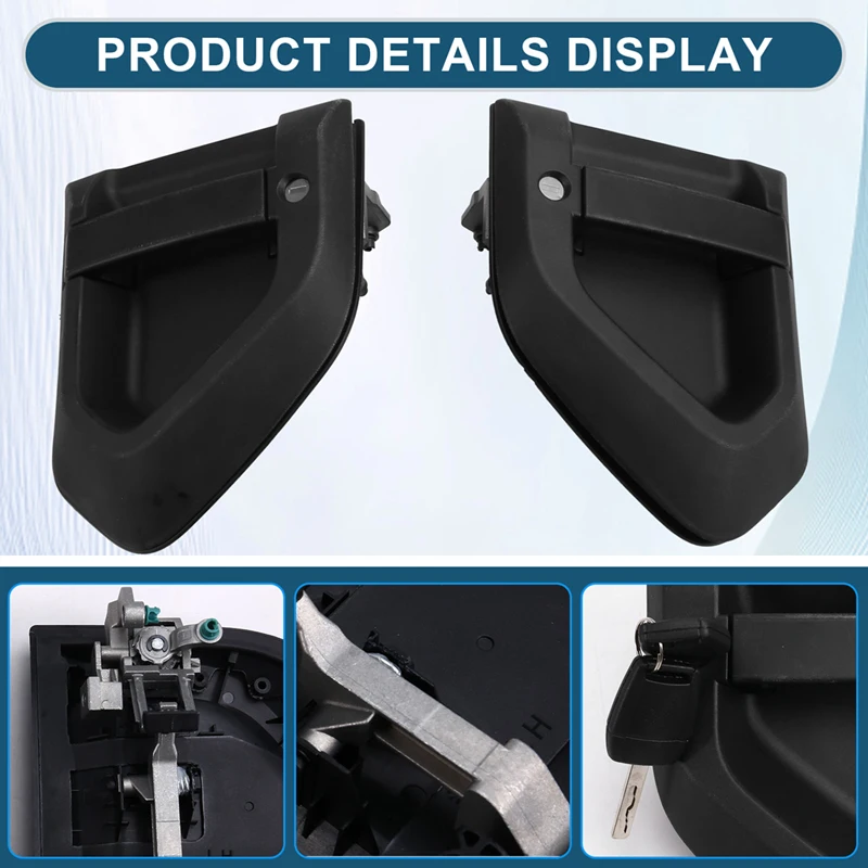 1Pair Outer Door Handle Trim Panel With 2 Keys For MAN TGL TGM TGS TGX Truck Tractor 81.62641-5012 81.62641-5013