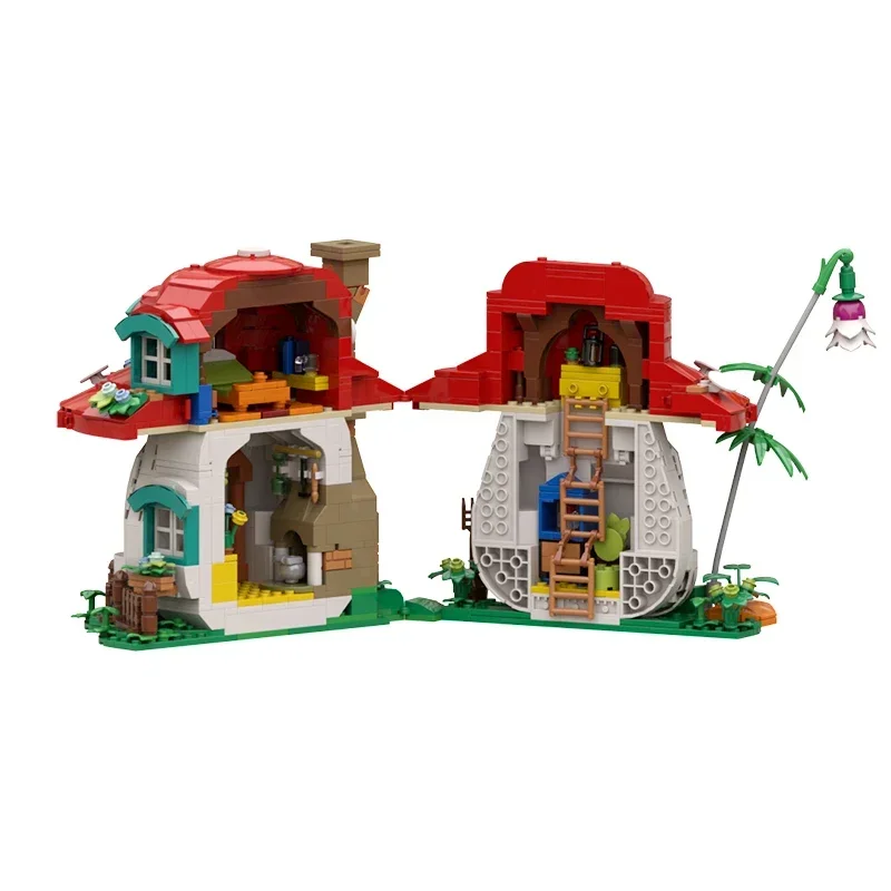 BuildMoc Magic Fantasy Mushroom Snail House Building Blocks Set Openable Adventure Fairy Hut Architecture Brick Toy For Kid Gift