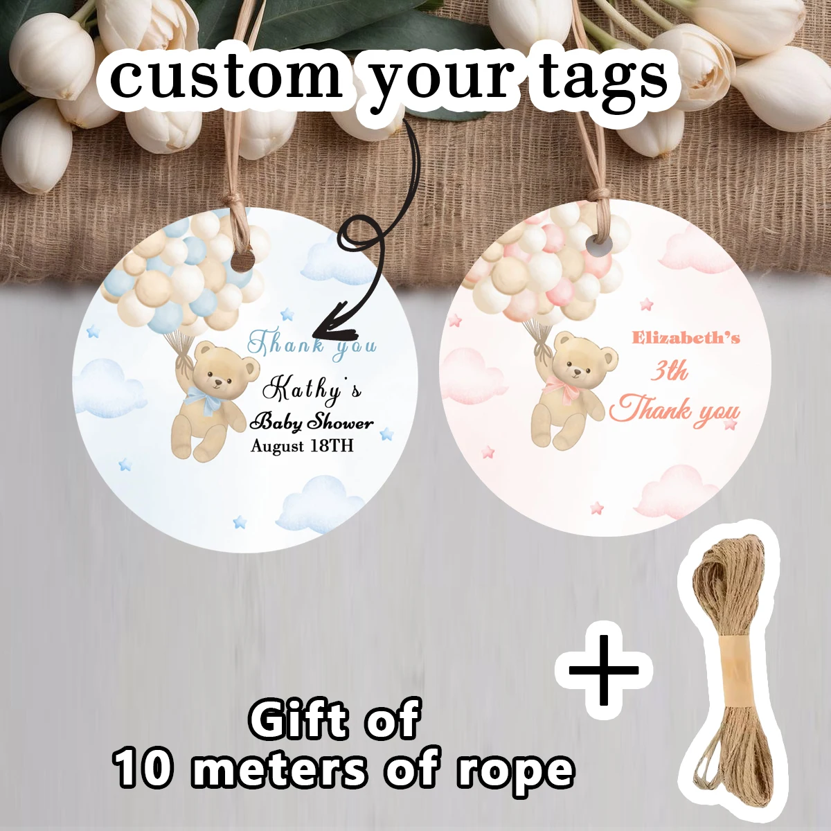 

90pcs Customized Personalized Name Birthday Cards (For Weddings, Baptisms, Parties & Gift Wrapping)