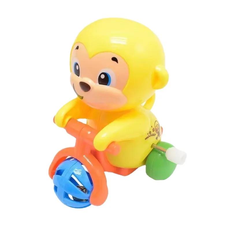 Children Clockwork Toy Bicycle Monkey With Ringing Bell Winding Automatic Ride No Batteries Kids Birthday Gift Inertia Car Toys