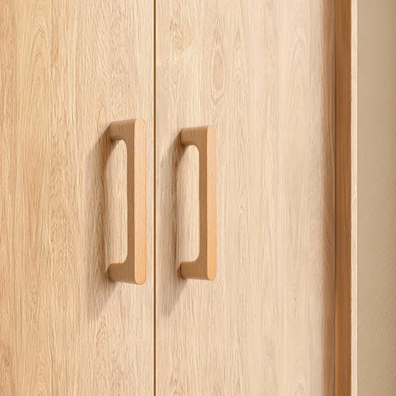 Nordische Massivholz-Möbelgriffe aus Buchenholz, Küchenschrankgriffe, Schrank- und Schubladenknöpfe – Detail 5