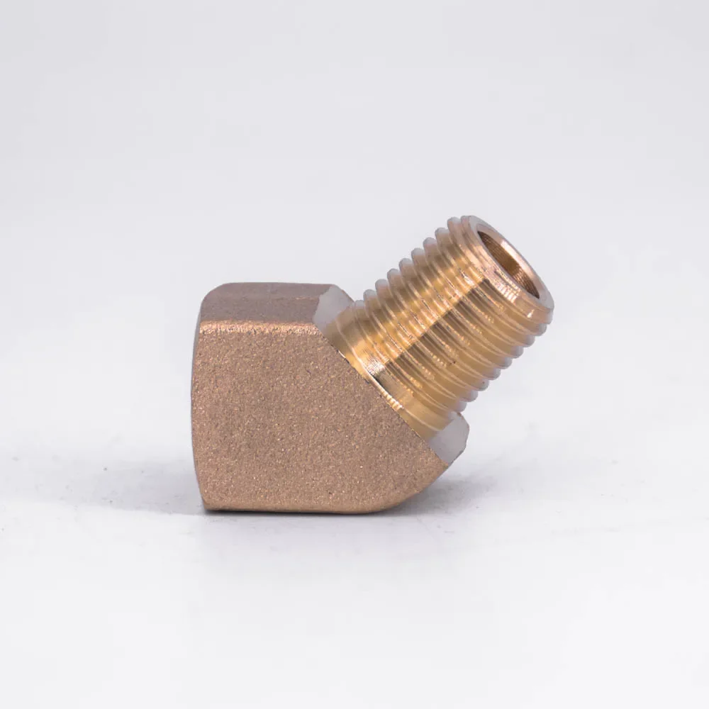 Fêmea para macho 45 graus cotovelo, bronze bloco tubulação encaixe, conector do acoplador, água, gás, combustível, NPT, 1/8 ", 1/4", 3/8 ", 1/2"