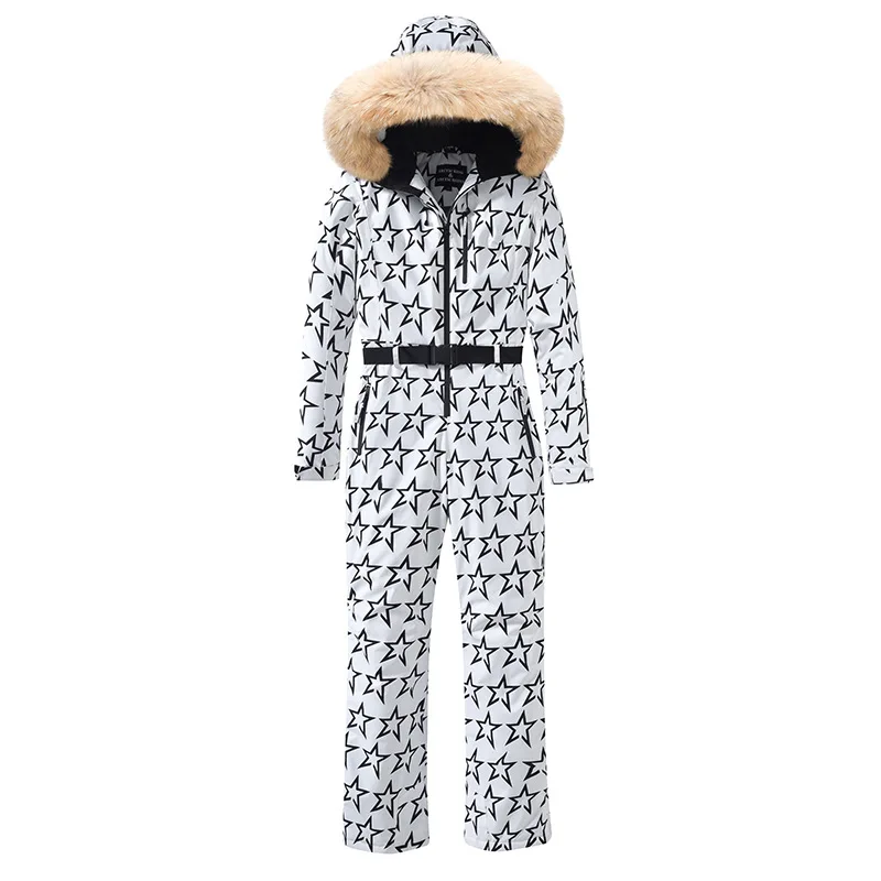 

Winter Jumpsuit Ski Suit Outdoor Snowboard Jacket Suit Waterproof Windproof Snowboard Set Female Warm Snow Jumpsuit Slim S-XXL