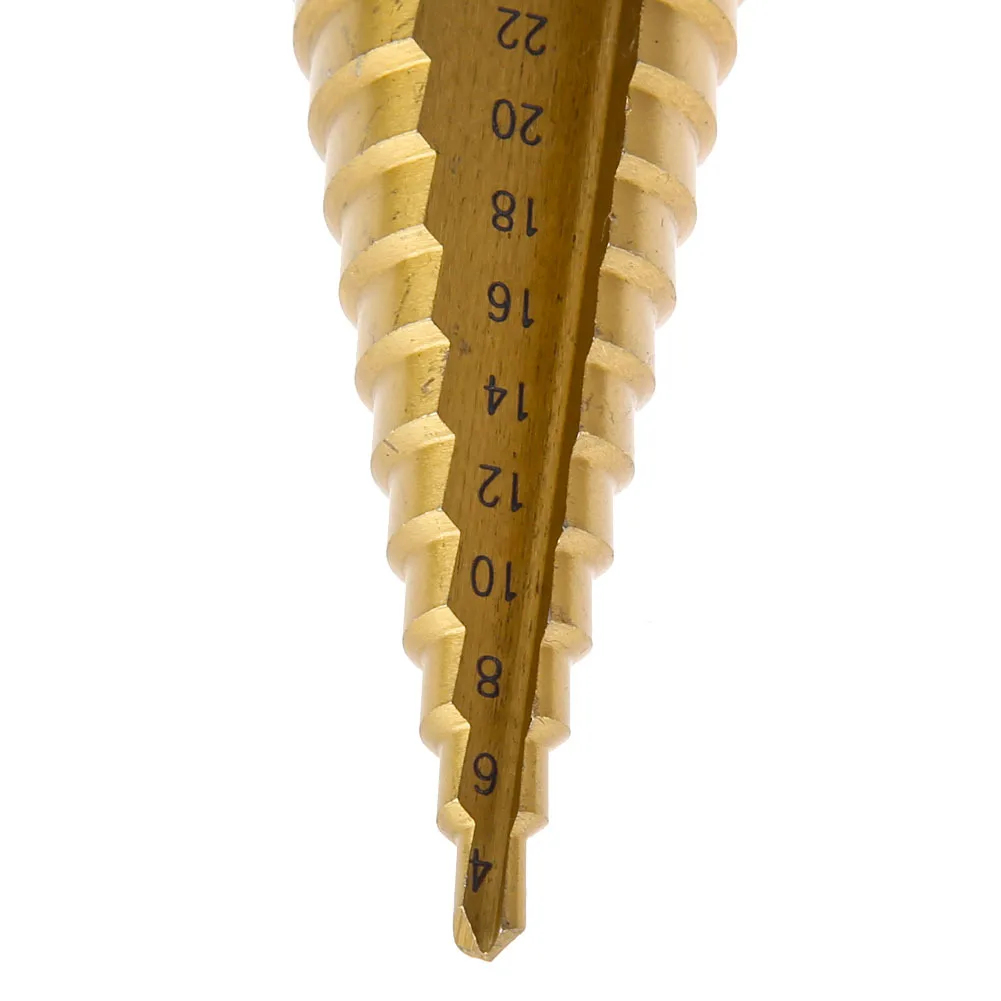 5 Stück 4-32mm hss gerade Nut Stufen bohrer Set Mittels tempel Titan beschichtetes Holz Metall Lochs ch neider Kern kegel Bohr werkzeuge