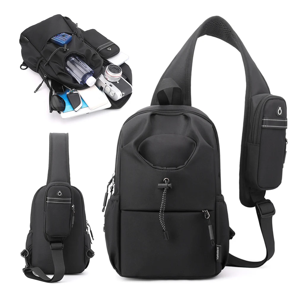 حقيبة صدر من النايلون، حقيبة فاني عصرية متعددة الوظائف، حقيبة كروس أنيقة متعددة الجيوب، حقيبة حبال هوبو للسفر في الهواء الطلق والمشي لمسافات طويلة #2