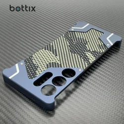 bottix Camouflage Case For Samsung Galaxy S25 Ultra Cover Frameless Metal Alloy Armor S25 U Carbon Fiber Shell Built-in Magnet