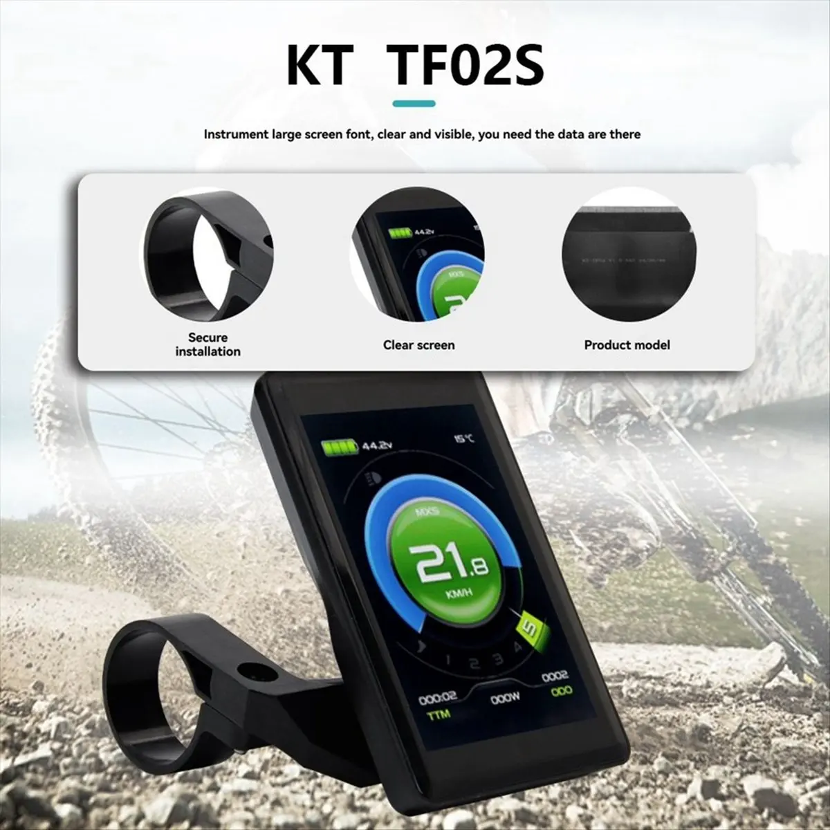 【ELEVATE LIFE】Ebike Display SM Plug KT TF02S 24V36V48V Electric Bike Intelligent Control Panel Display for Electric Bicycle Conv