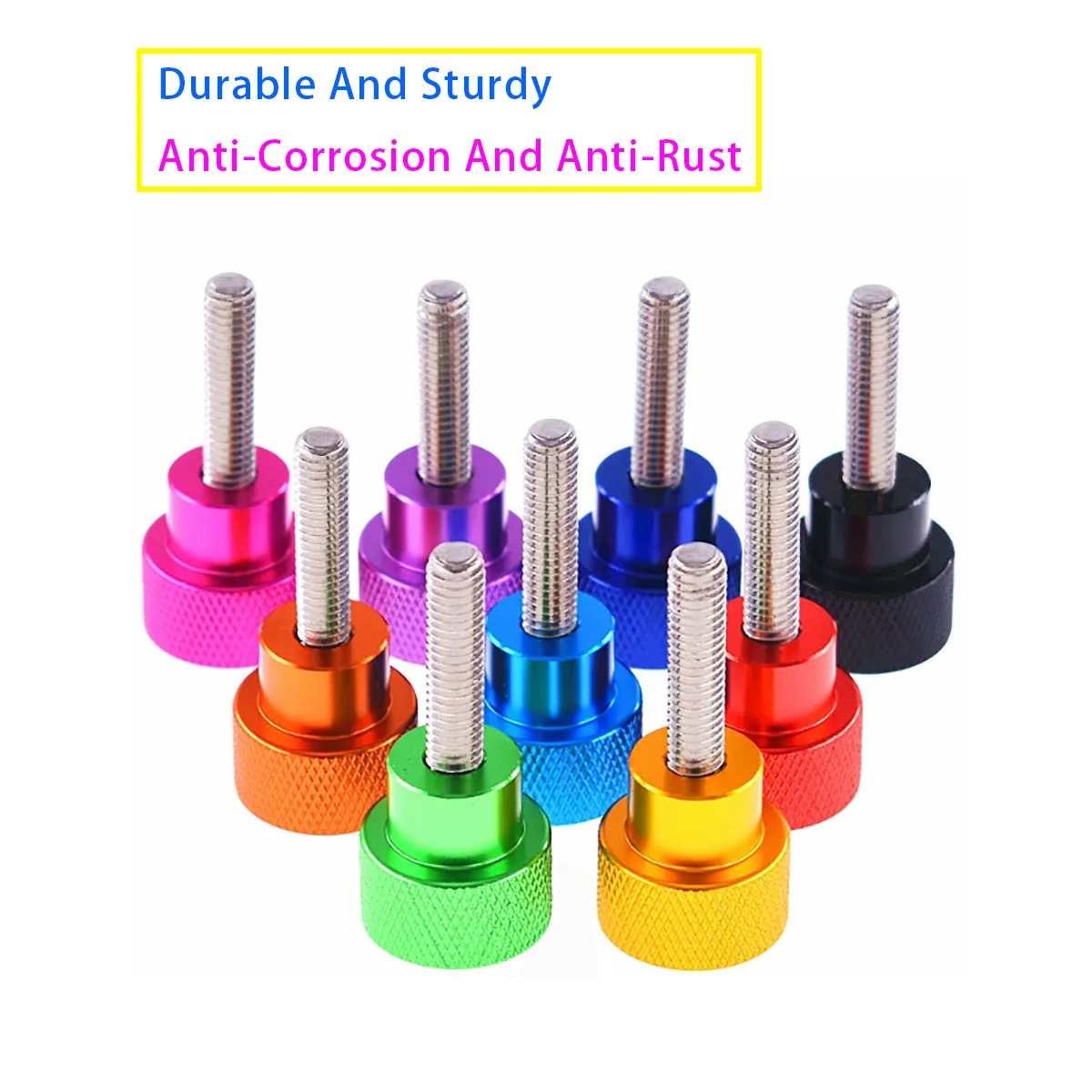 M3 M4 M5 M6 Aluminum Finger Screw with Rolled Stainless Steel Thread, Manual Tightening Screw