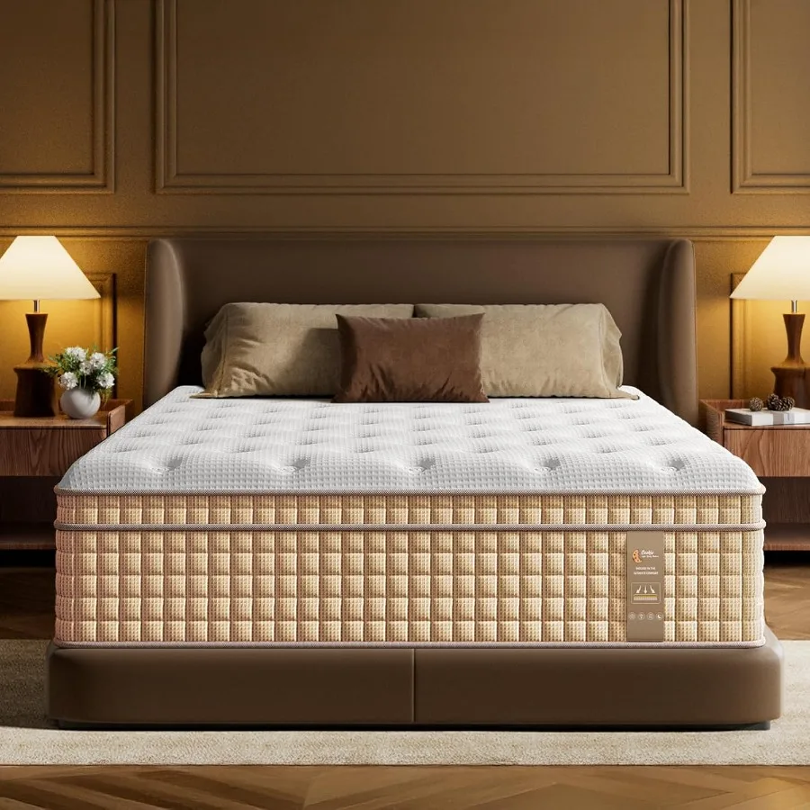 Extra Firm Queen Mattress 12 Inch, Hotel Collection Hybrid Mattresses in a Box with Cooling Gel and Pocket Springs for Back Pai