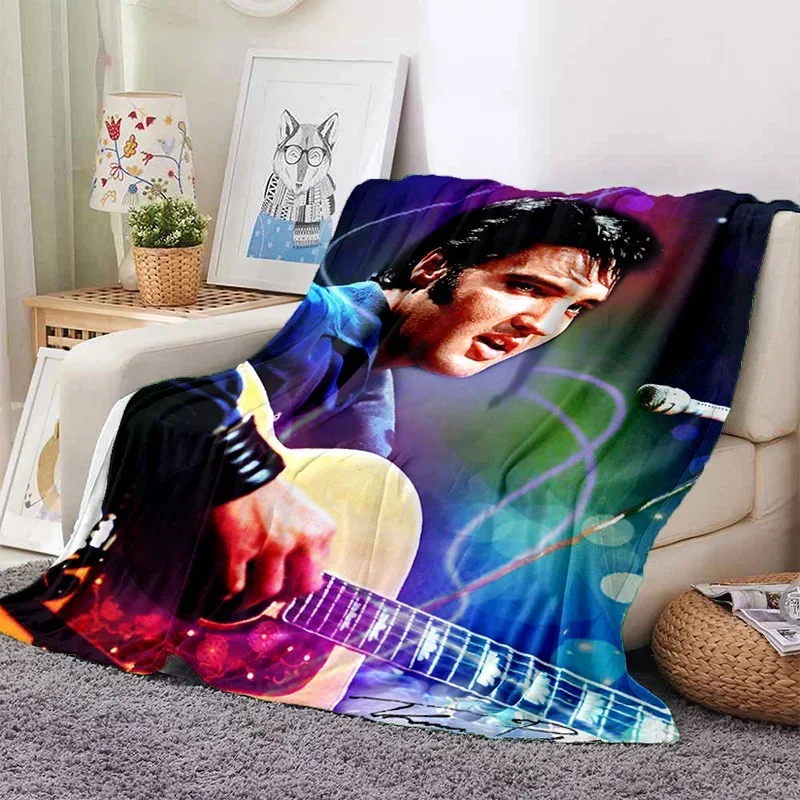 E-Elvis Presley Cobertor De Lance, Flanela Fina Para Cama, Capa De Sofá, Colcha, Decoração De Casa, Piquenique, Cobertor De Refrigeração, Presente Para Camas