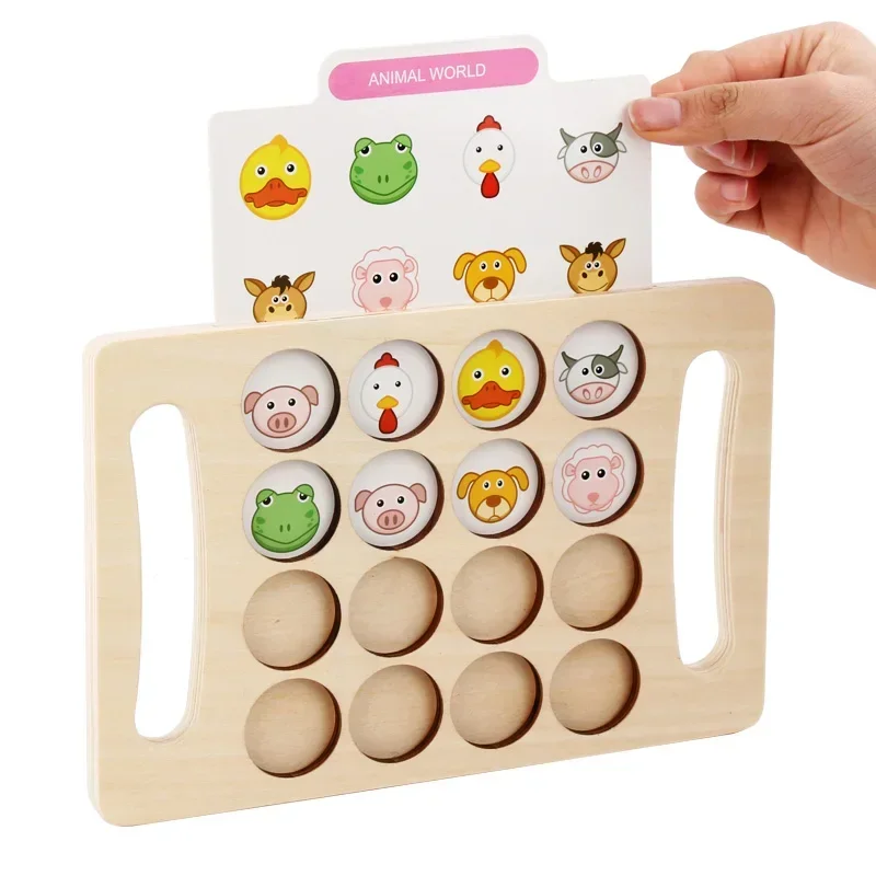 Kids Wooden Toys Memory Match Chess Game Baby Early Educational Toys Family Party Casual Puzzles Training Game Toy for Children