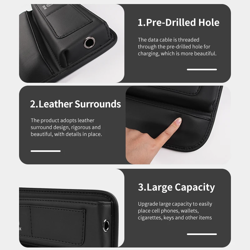 Car Seat Gap Storage Box Leather Crevice Side Pocket Wallet For TANK Great Wall Tank Tank 300 2022 2023