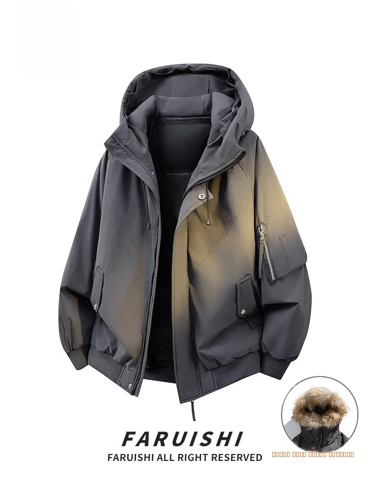 

Мужская зимняя куртка Pike для активного отдыха, утепленная пухом, из полиэстера, с защитой от влаги, повседневная, белая, утолщенная