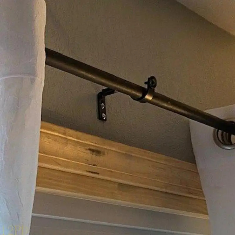 12PD 4Pcs Curtain Rod Holder Window Curtain Rod Support Hanger Adjustable Curtain Rod Bracket Single Rod Bracket Enduring