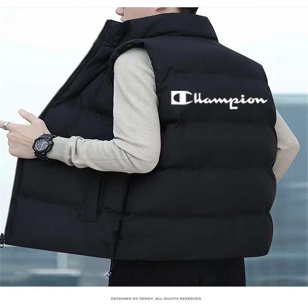 Fashion comfort coppia piumino inverno nuova moda cappotto da uomo gilet caldo senza maniche colletto rialzato piumino M-5XL