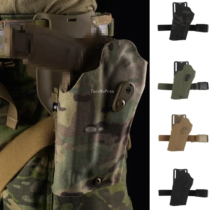 Tactical Pistol Holster for P320 Compatible X300 Flashlight Right Hand Hunting Shooting Drop Leg Holsters with Thigh Strap