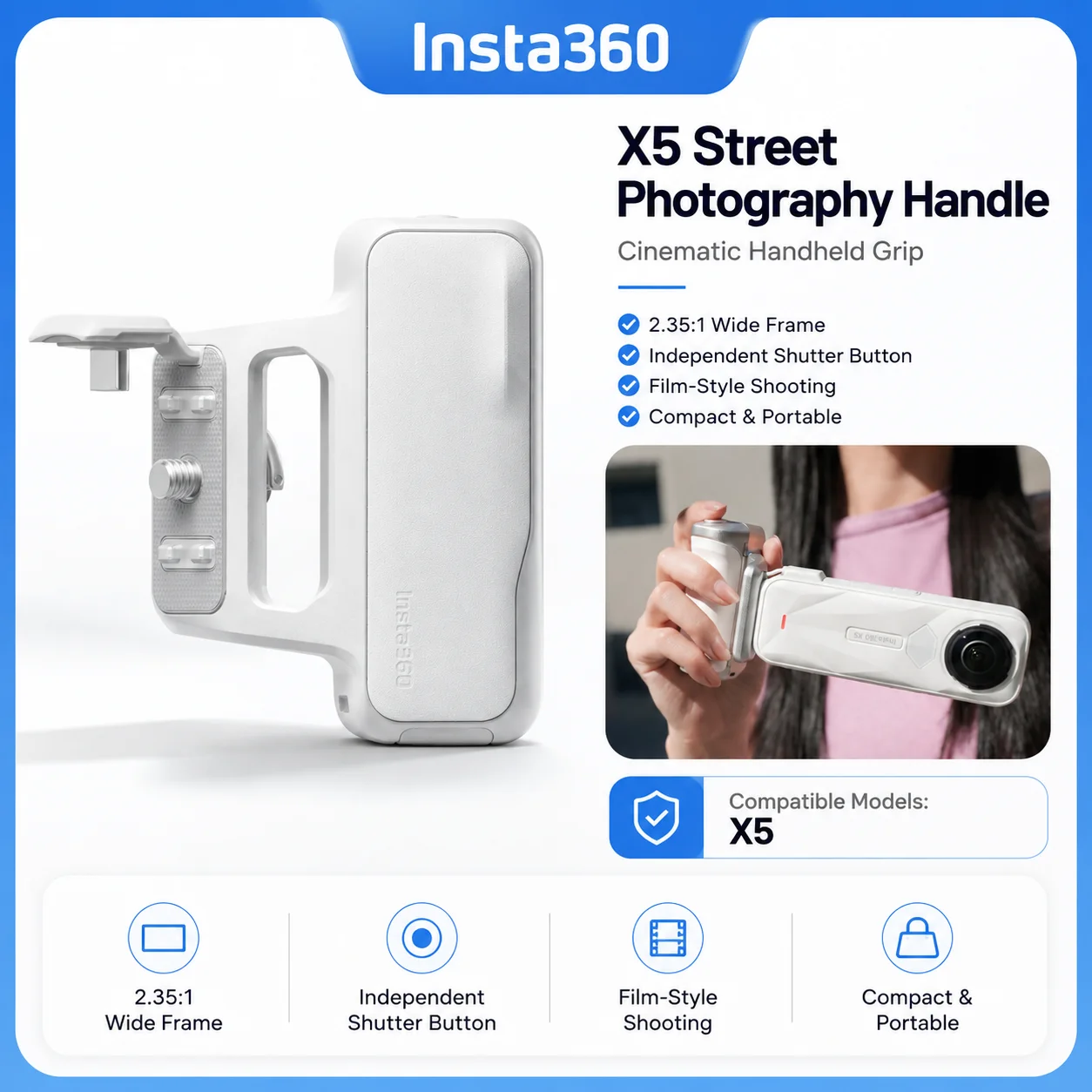 Photography Grip Insta360 X5 - 인스타360 X5 스트리트 사진 촬영 핸들