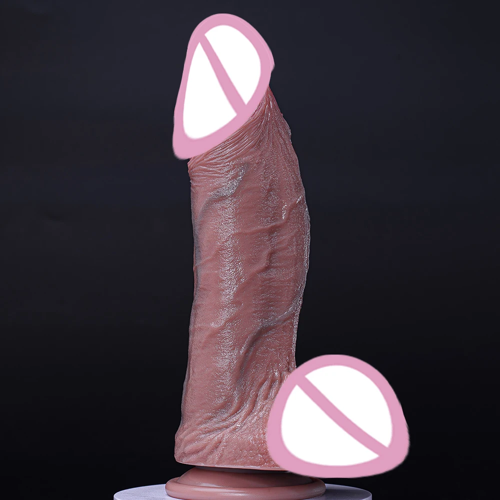 Realistic Super Big Soft Double-Layer Silicone Dildo Realistic Penis Butt Plug Masturbator Suction Cup Dildos For Sex Toys Women view 6