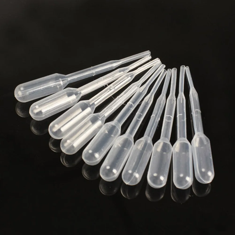 

100pcs Sterile Transfer Pipettes Plastic 0.2ml Liquid Dropper Makeup Tools Disposable Clear Experiment Supplies for Lab