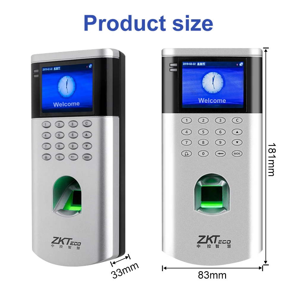 OF260 Fingerprint Access Control Kits with Time Attendance Machine Time Clock Electronic Door Lock System Doorbell, Exit Switch