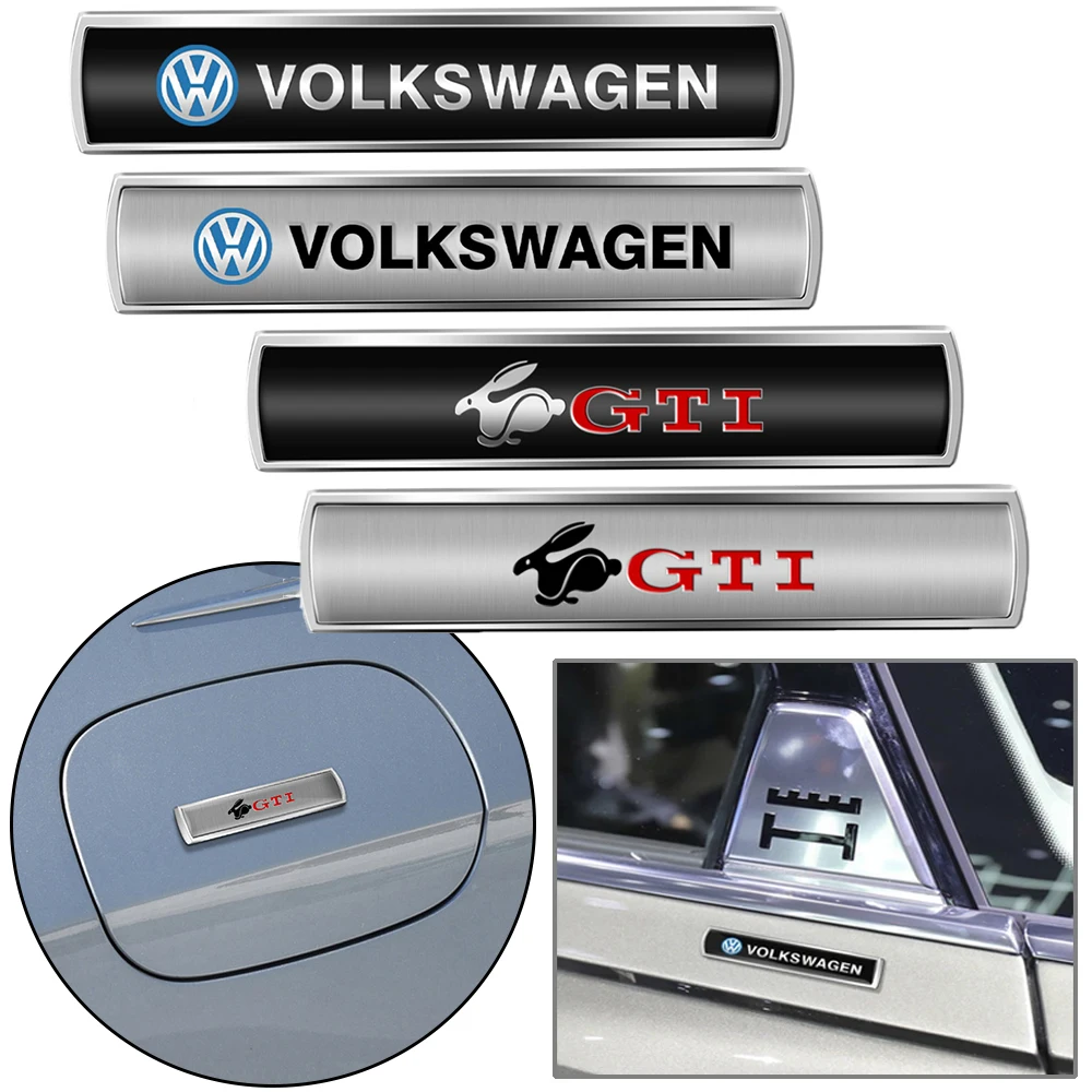 3D Metal Car Emblem Tail Trunk Side Body Decor Stickers Auto Accessories For Volkswagen VW Golf Passat Jetta Touran GTI Beetle R