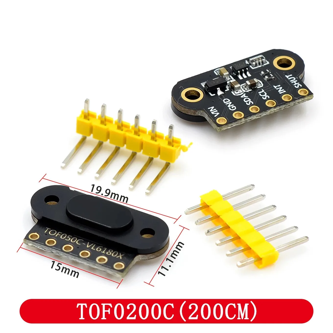 VL6180 VL53L0X VL53L1X Módulo de sensor de alcance láser TOF050C TOF200C TOF400C 50CM/2M/4M IIC